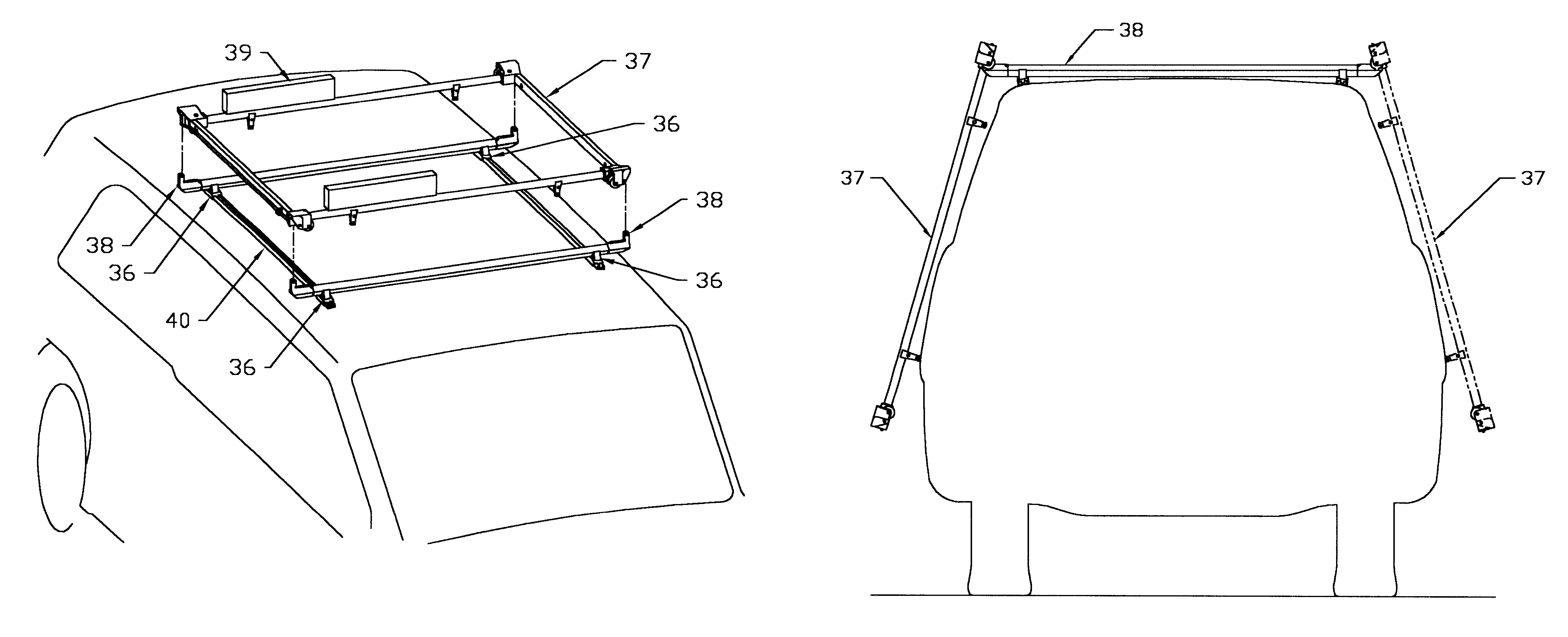 Deployable roof mounted equipment rack for tall vehicles