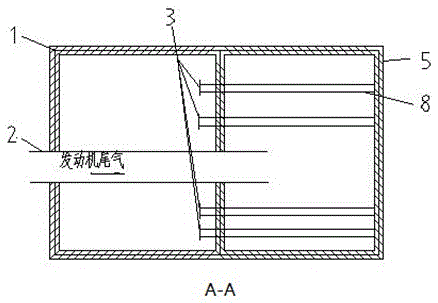 Ground test tail gas heat recycling and silencing tower for aero-engine