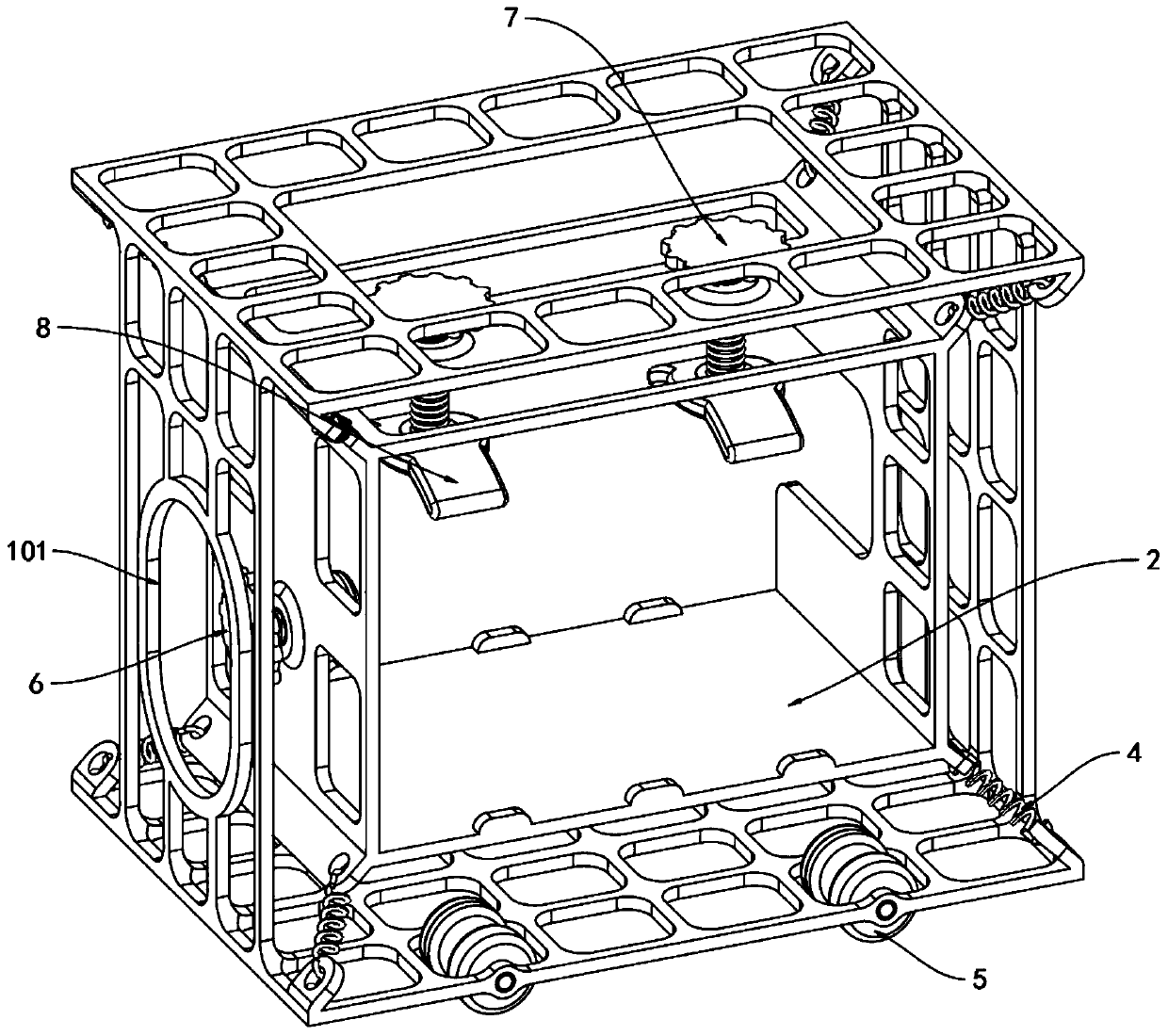 Limiting protection structure for motor hoisting and transportation