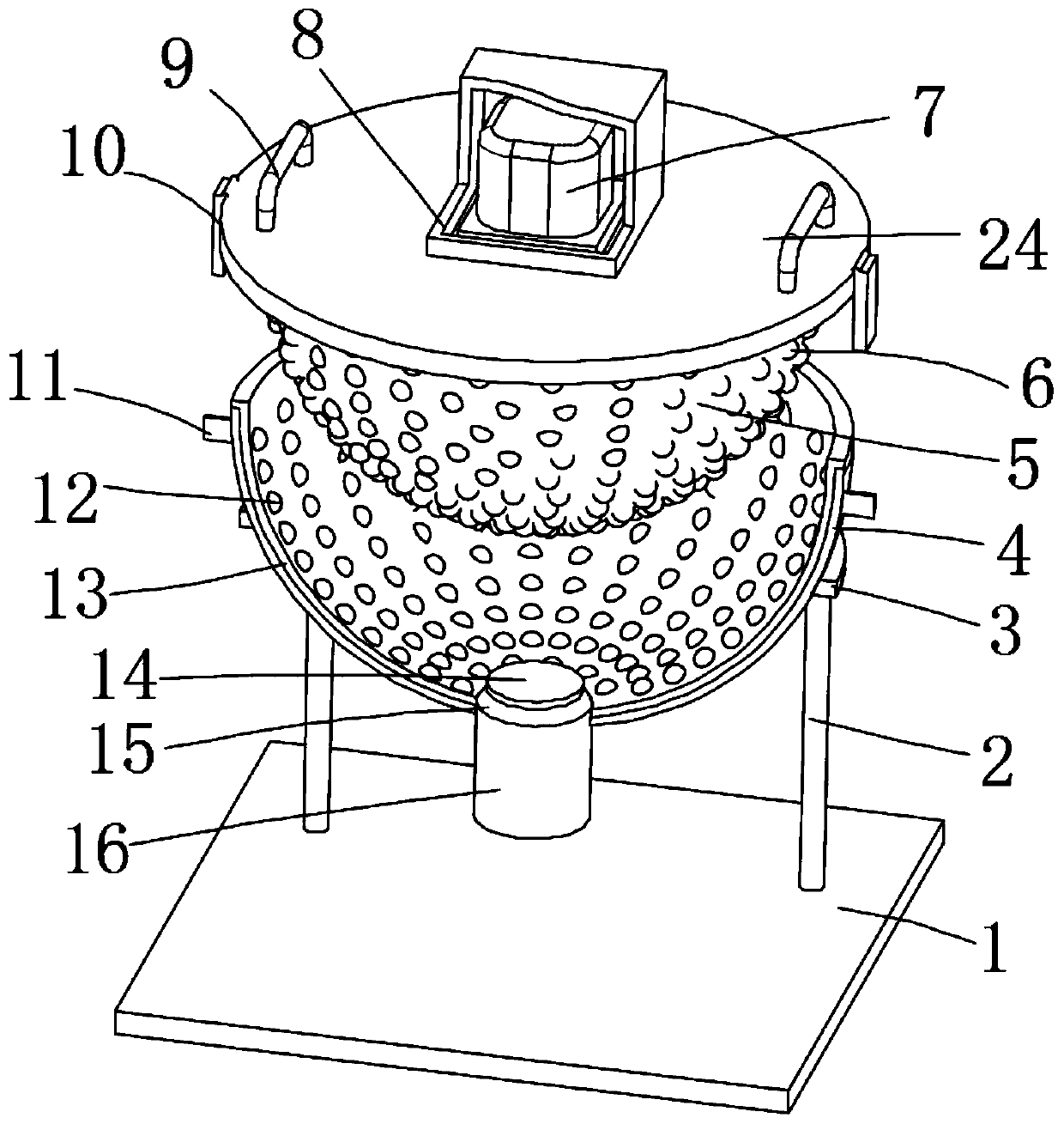 Grinding and extracting device