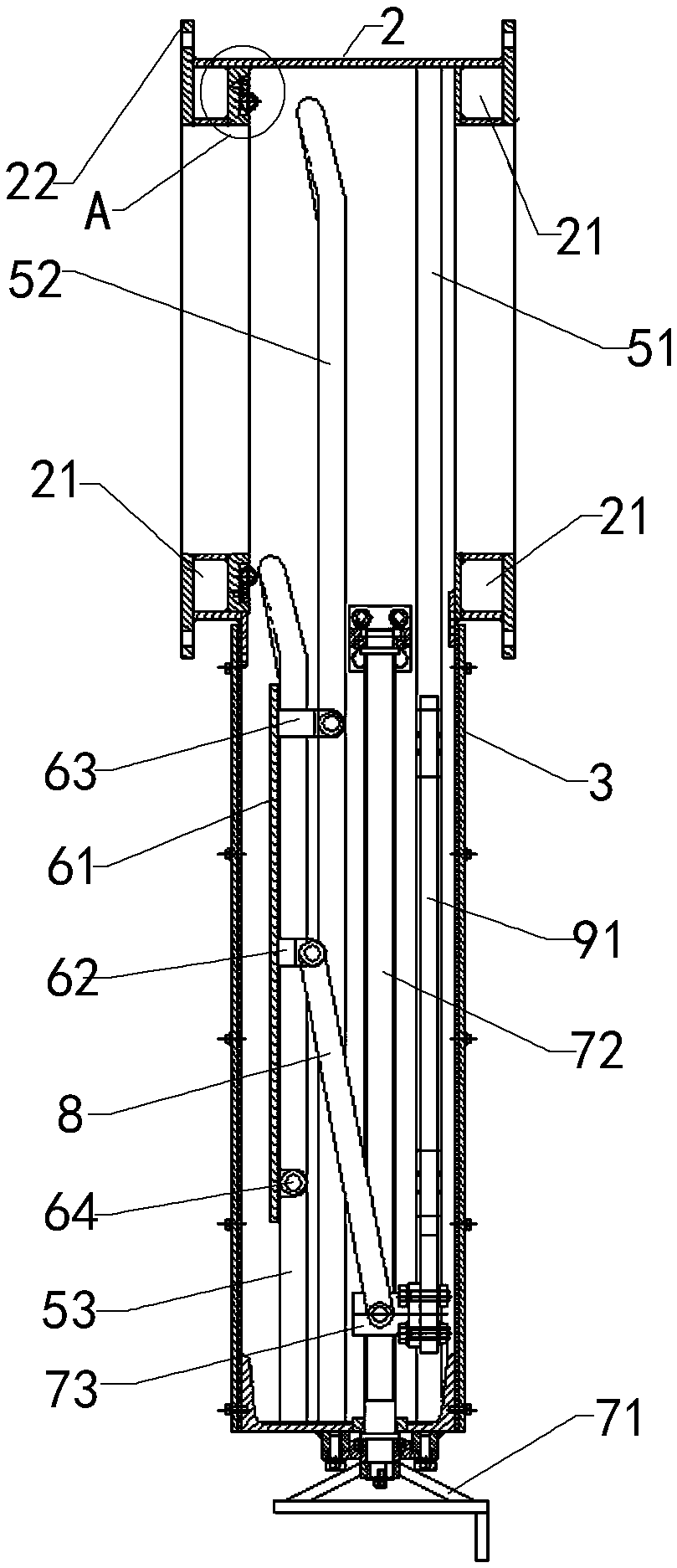 Protective sealing gate valve of through-wall air pipe and sealing method of protective sealing gate valve