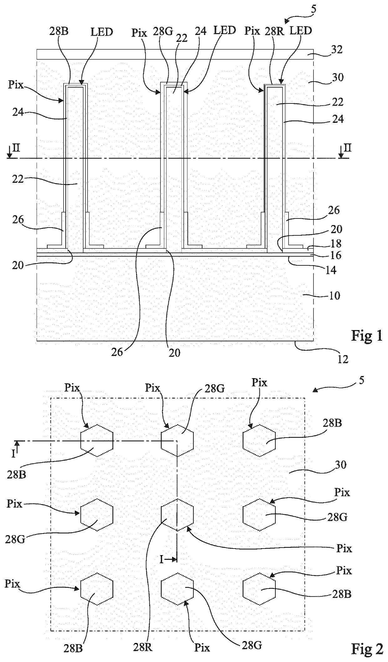 Optoelectronic device with light-emitting diodes