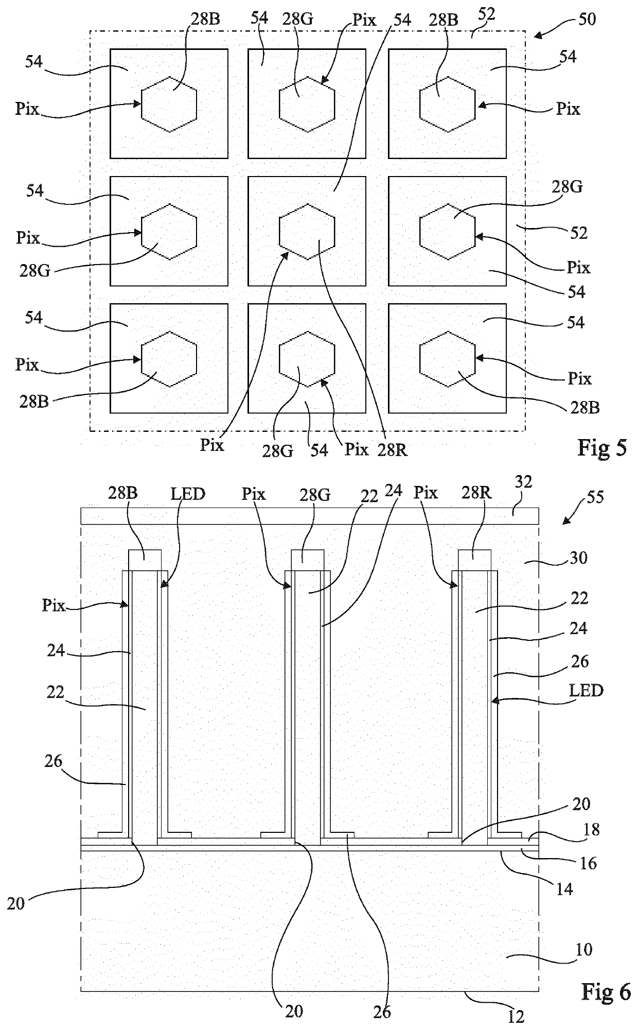 Optoelectronic device with light-emitting diodes