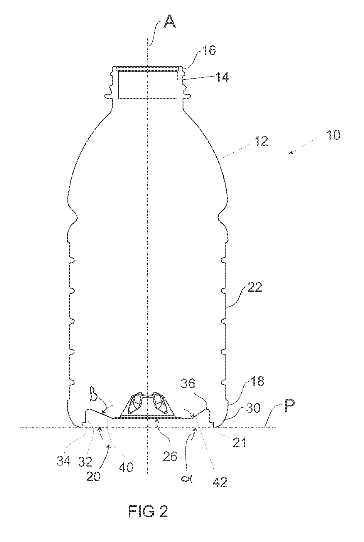 Plastic container having a deep-set invertible base and related methods