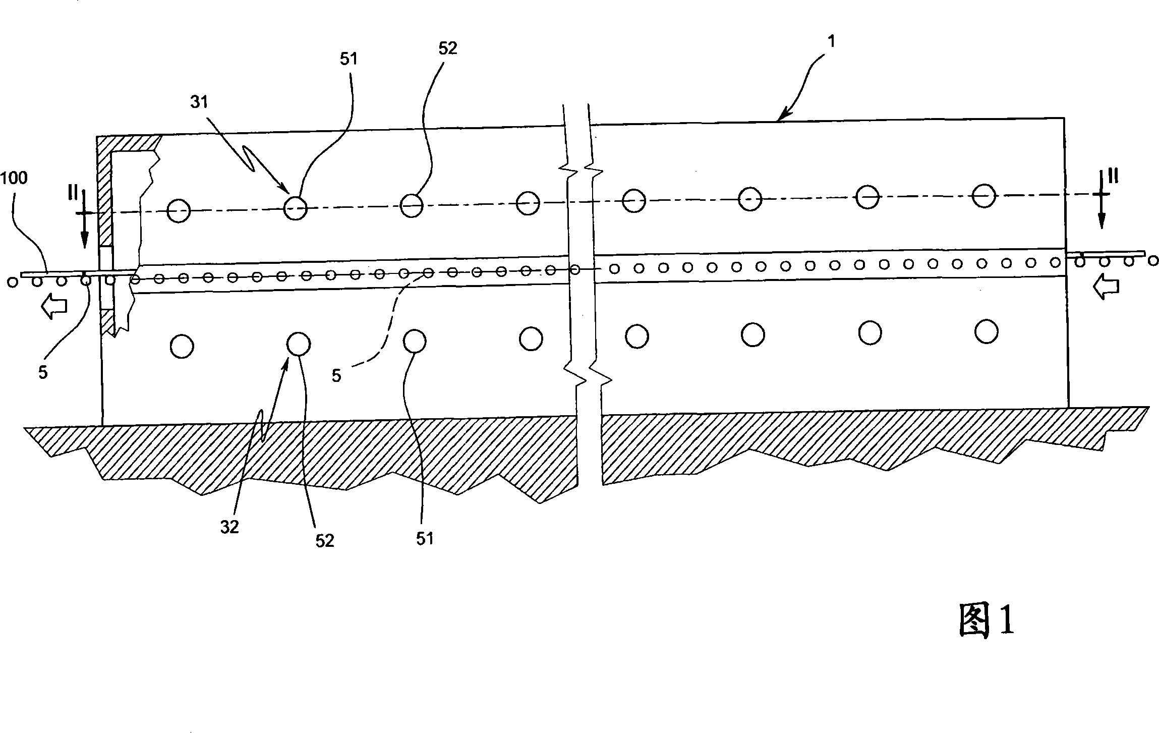 A tunnel kiln for ceramic products