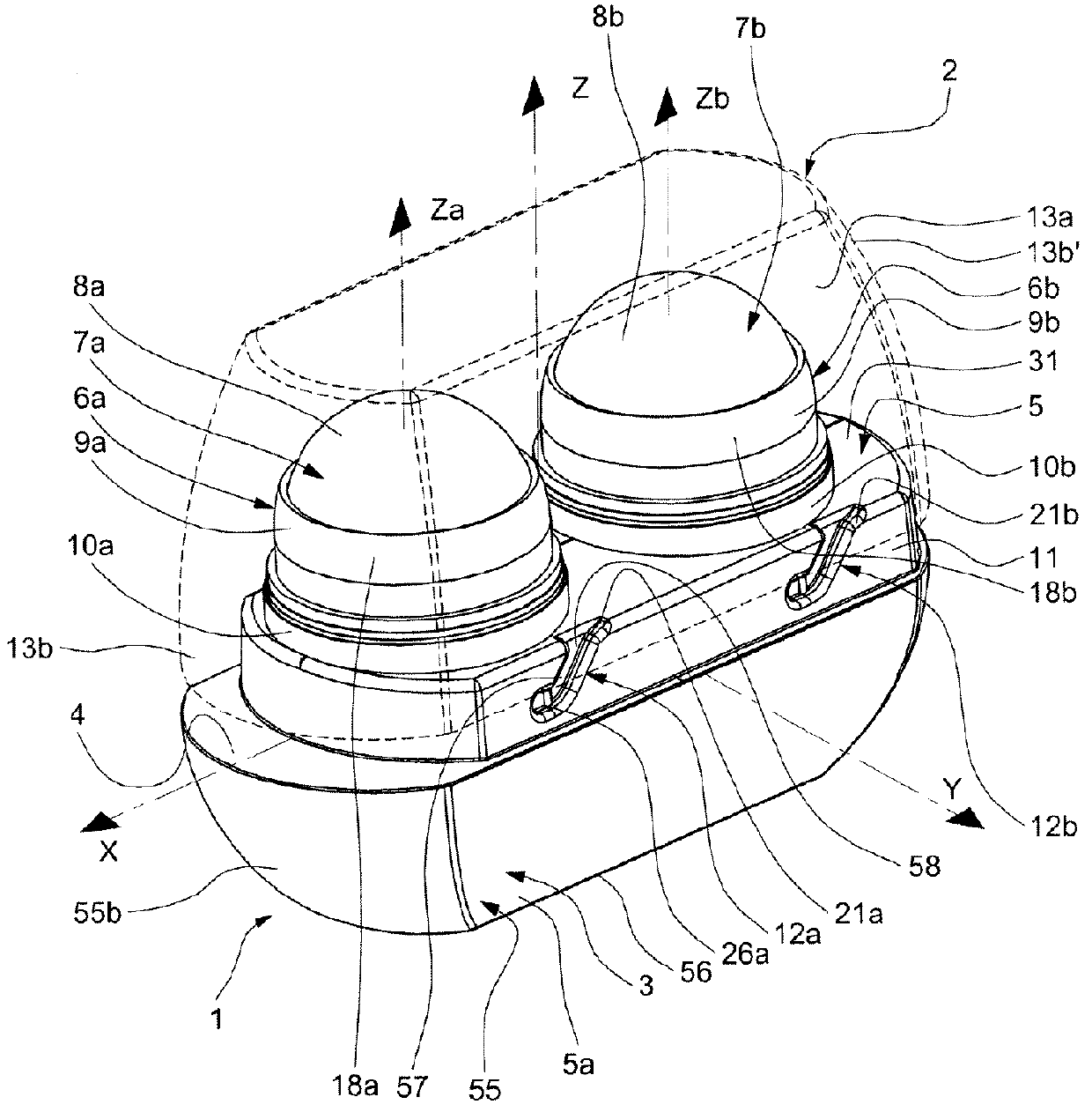 Device for packaging and applying a cosmetic or care product