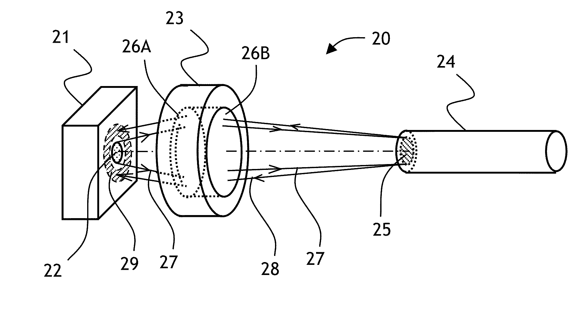 Optical subassembly for coupling light into an optical waveguide