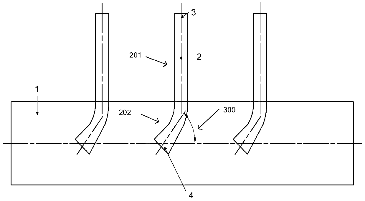 Inclined penetrating type two-stroke diesel engine pipe joint suitable for ship