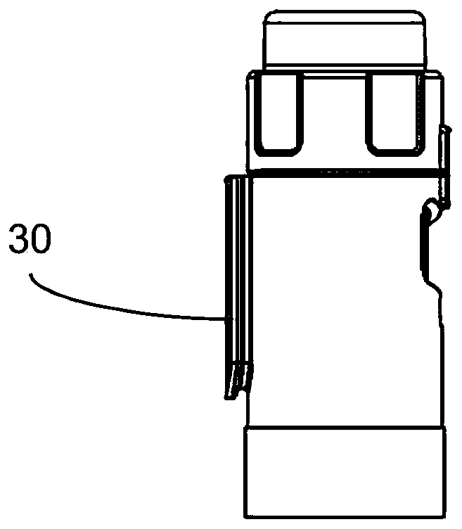 Housing element for a medicament delivery device, an auxiliary unit for attachment to the housing element, and a medicament delivery device comprising the housing element