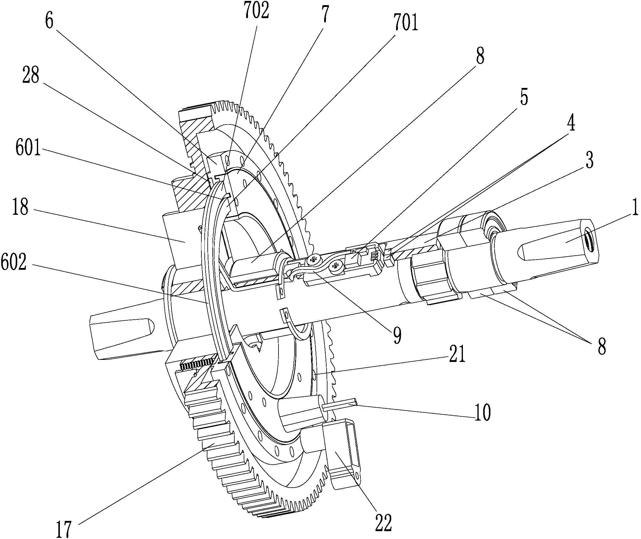 Center shaft torque sensing device of electric bicycle