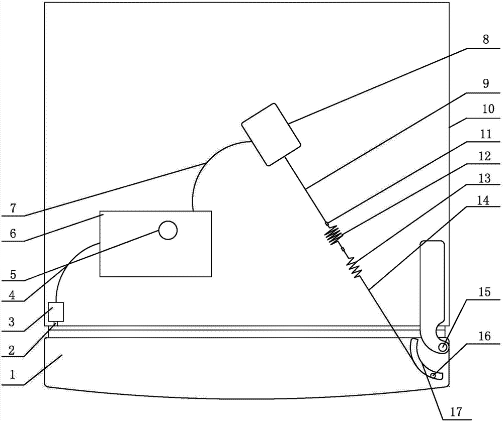 Automatic door closing device for refrigerator