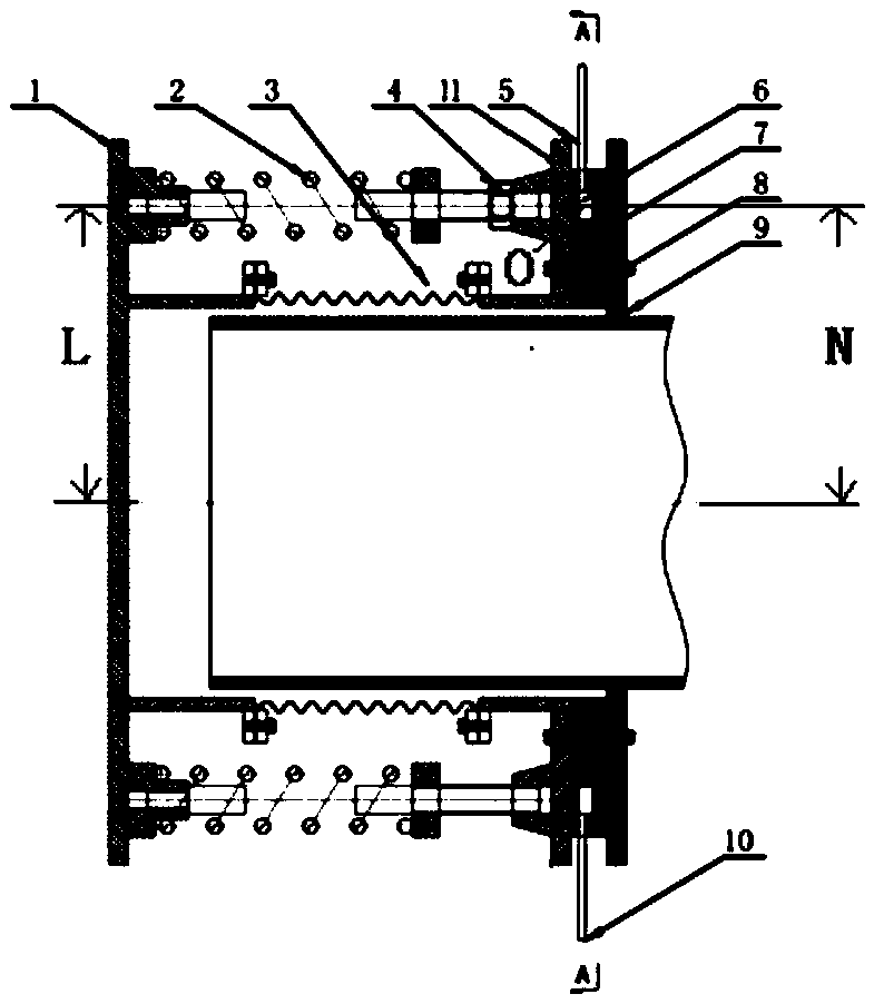 Dynamic and static combined part sealing device of rotary dry distillation furnace and rotary dry distillation furnace