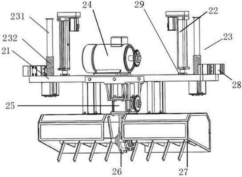 Dynamic load test bench for agricultural machinery rotary tillage components