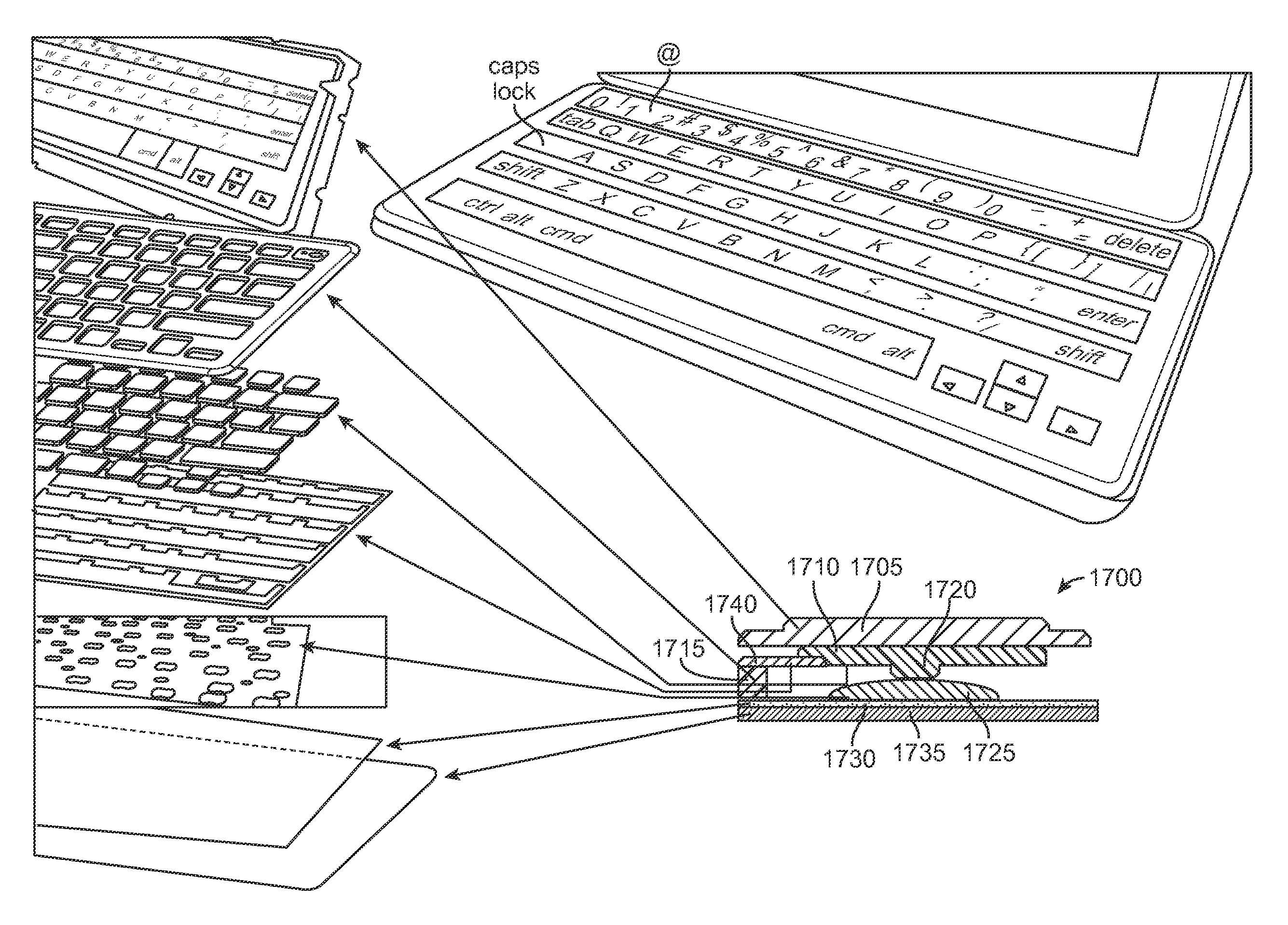 Flexible keyboard assembly