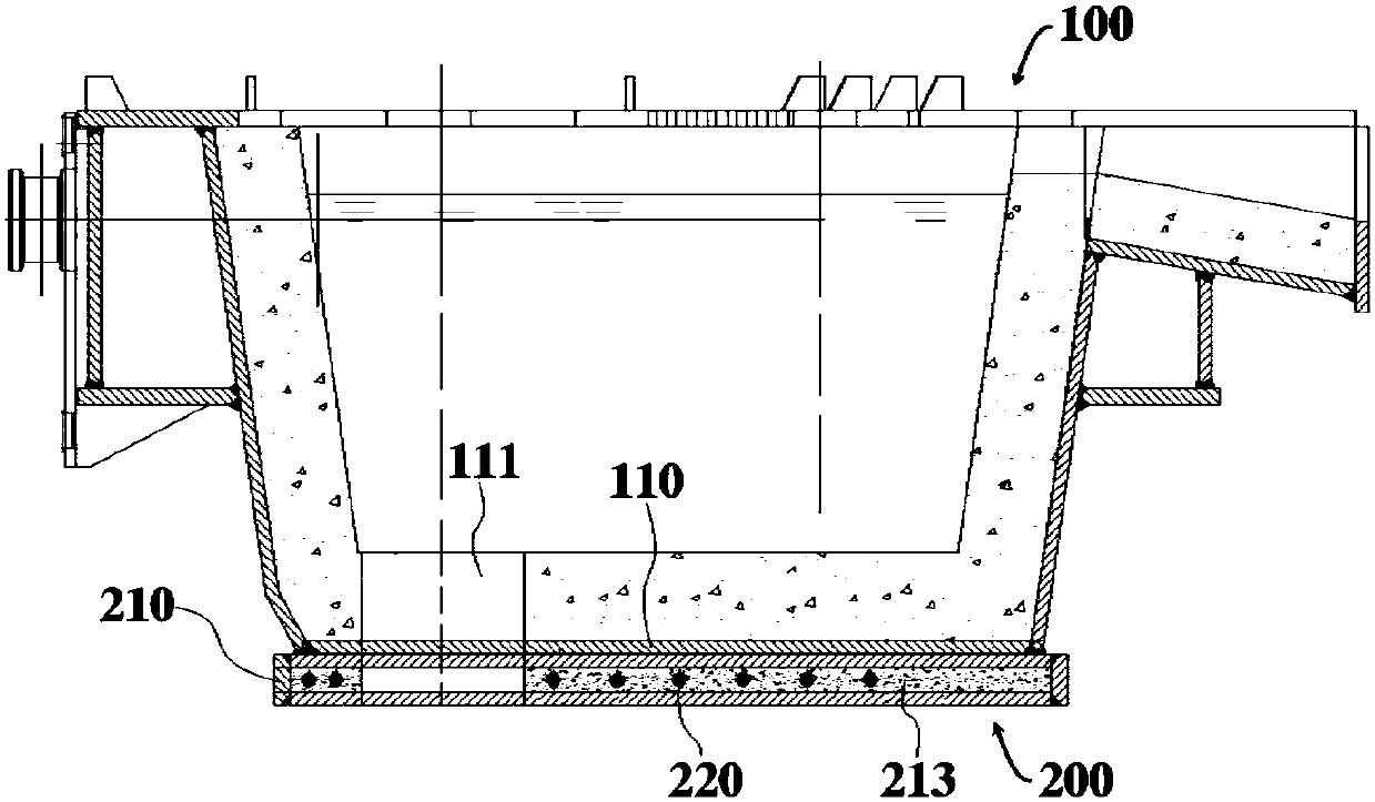 A tundish with controlled deflection deformation