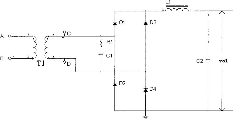 Diode absorption circuit for bridge rectifier circuit