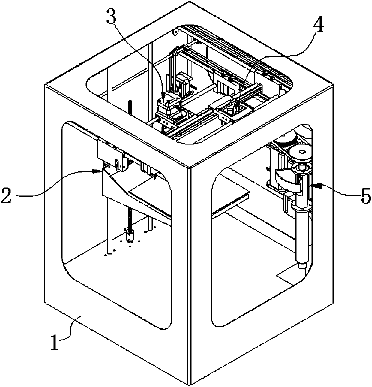 Double-axis 3D printing device of cement handicraft