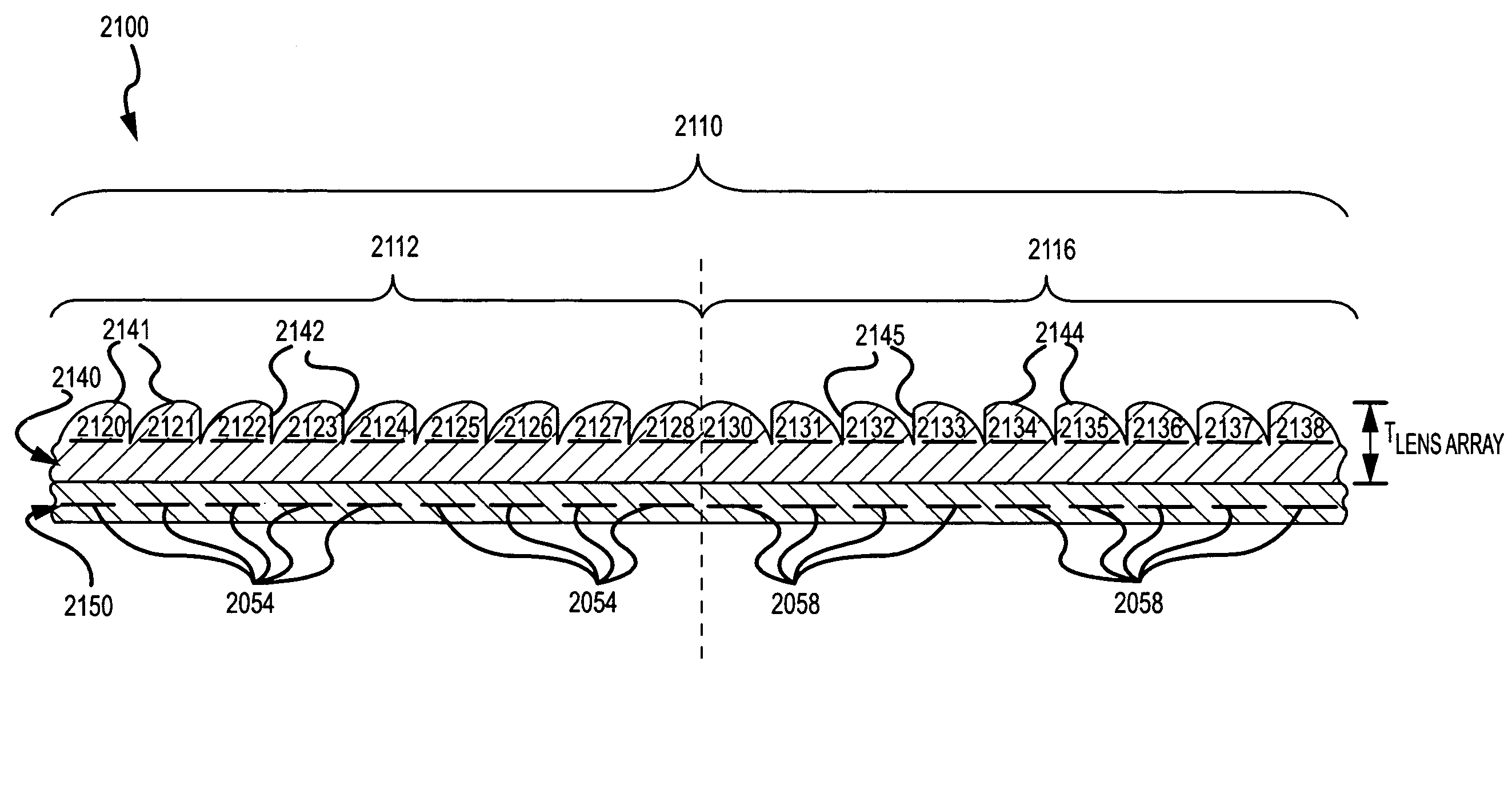 Ultrathin lens arrays for viewing interlaced images with dual lens structures