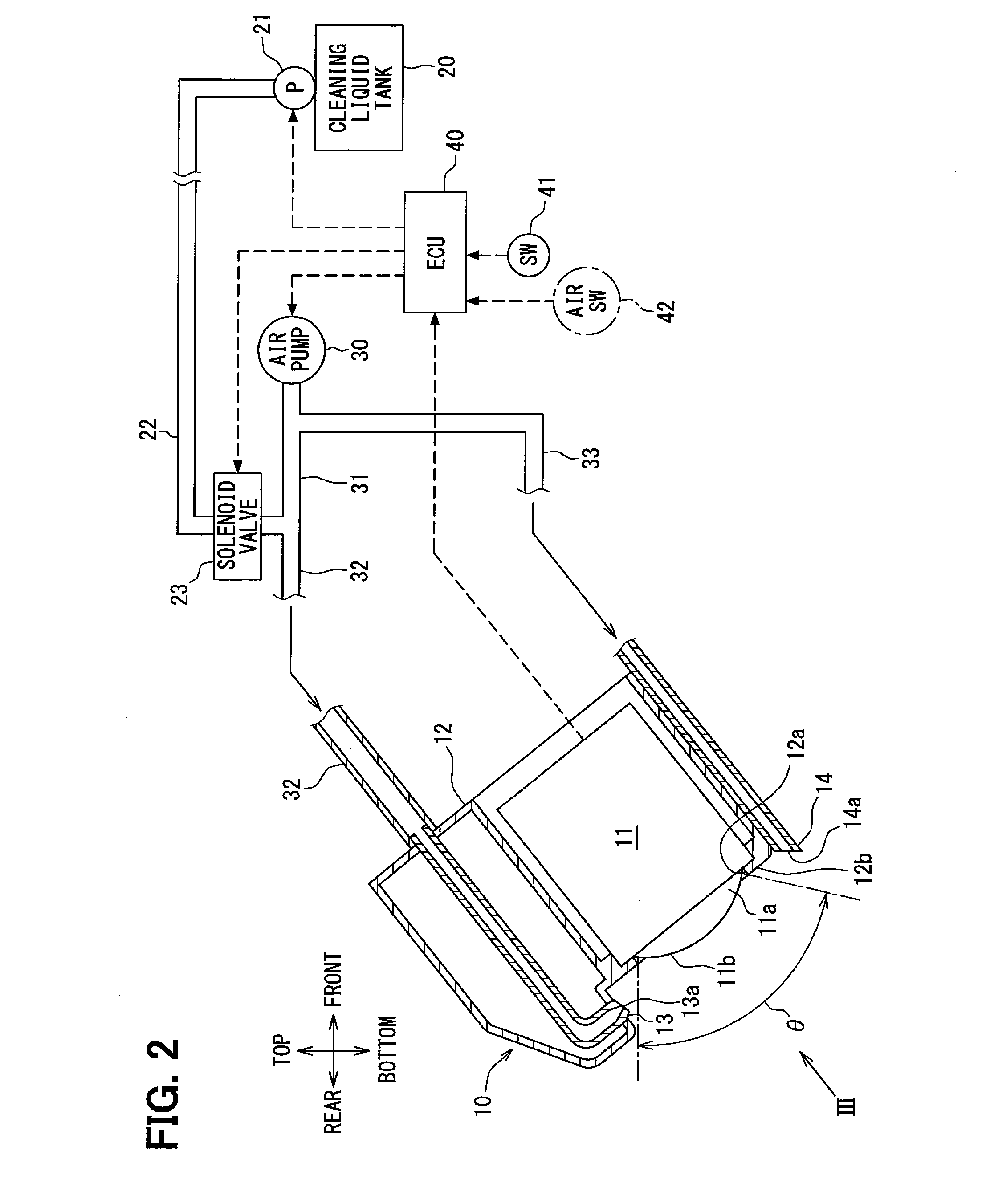 Cleaning apparatus for in-vehicle optical sensor