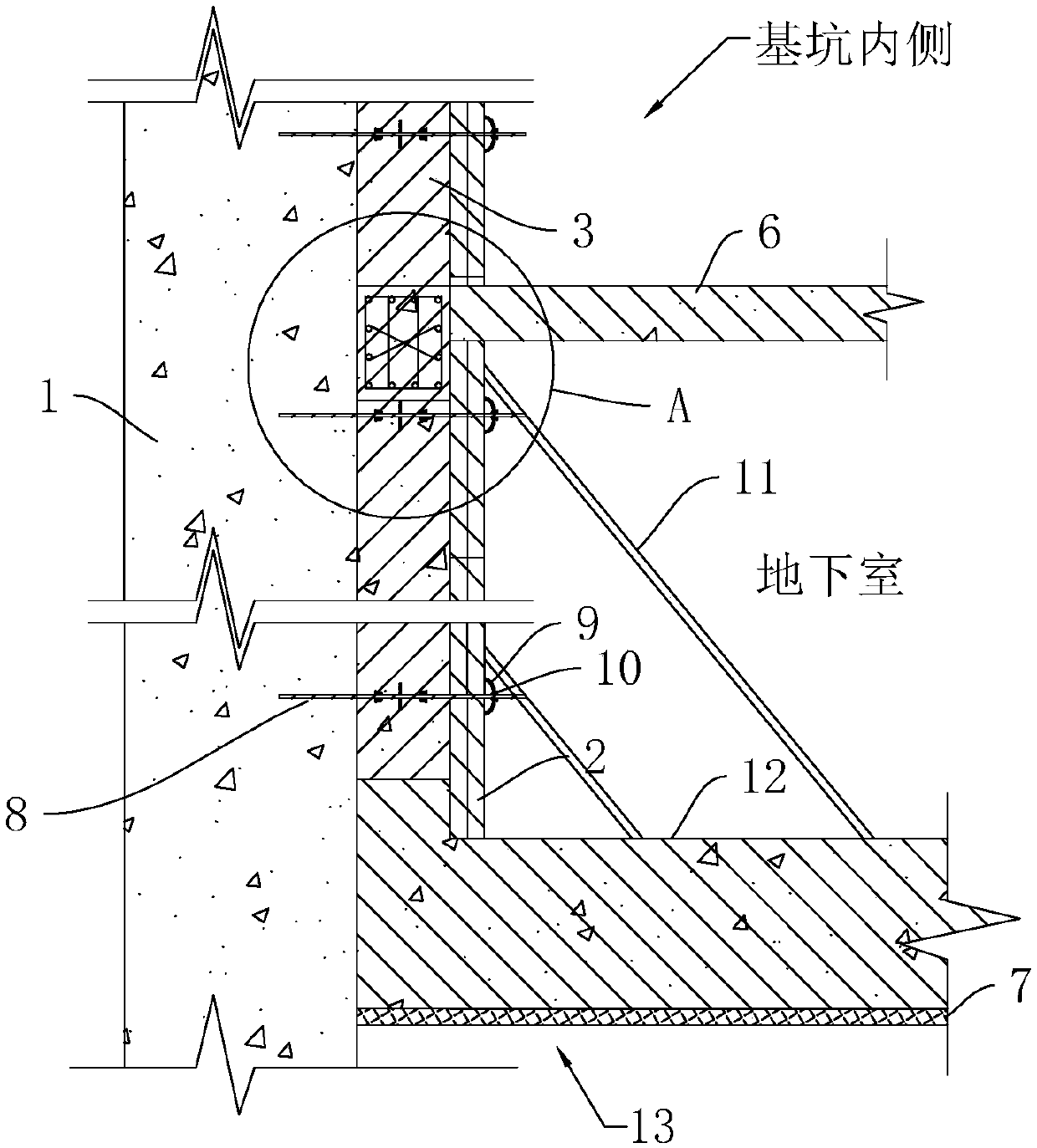 Basement exterior wall construction method and structure