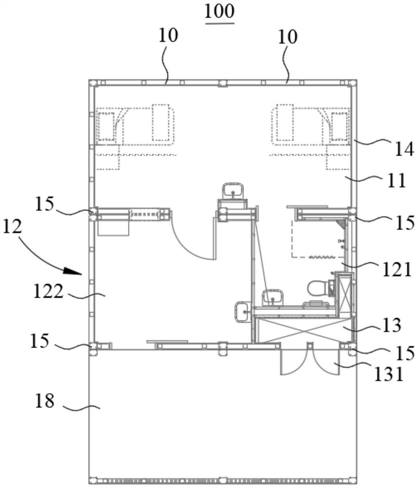 Single-channel modular integrated negative pressure isolation ward