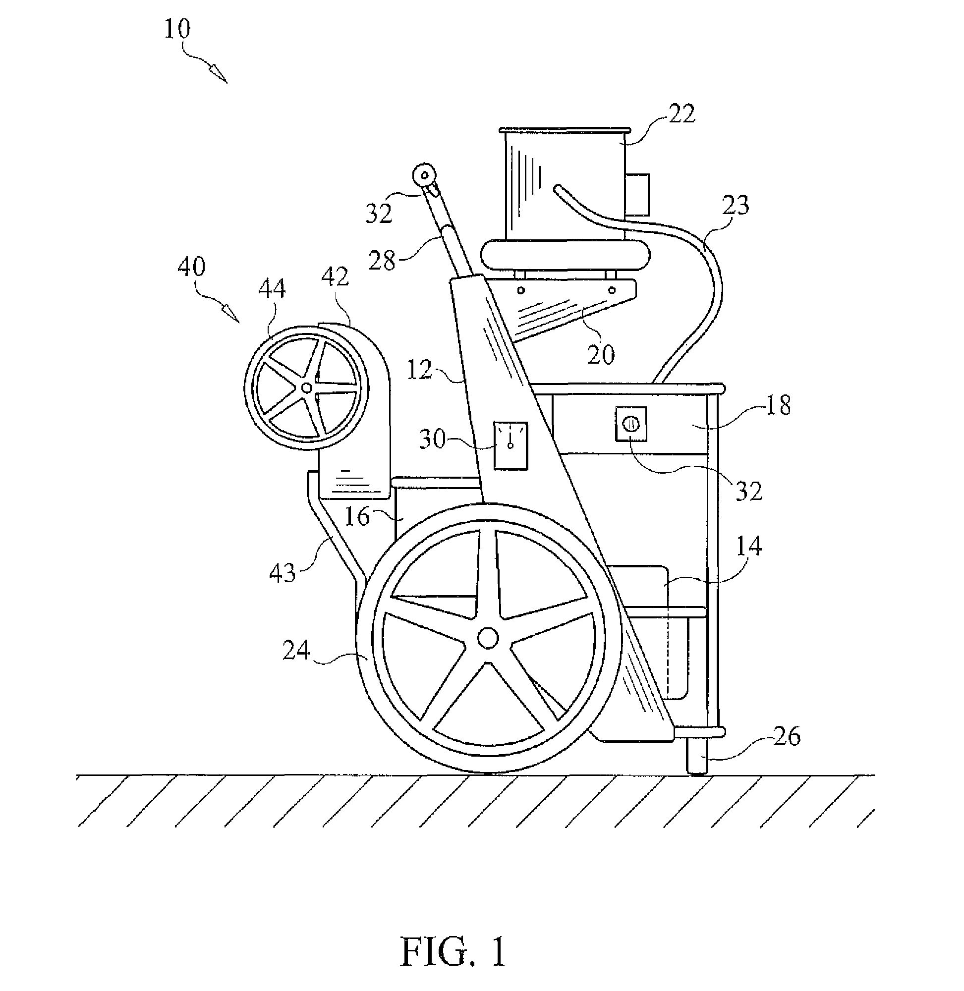 Self-propelled pool service cart with sulky