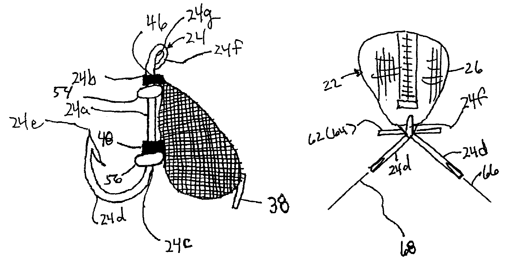 Refillable bait bag and integrated hook