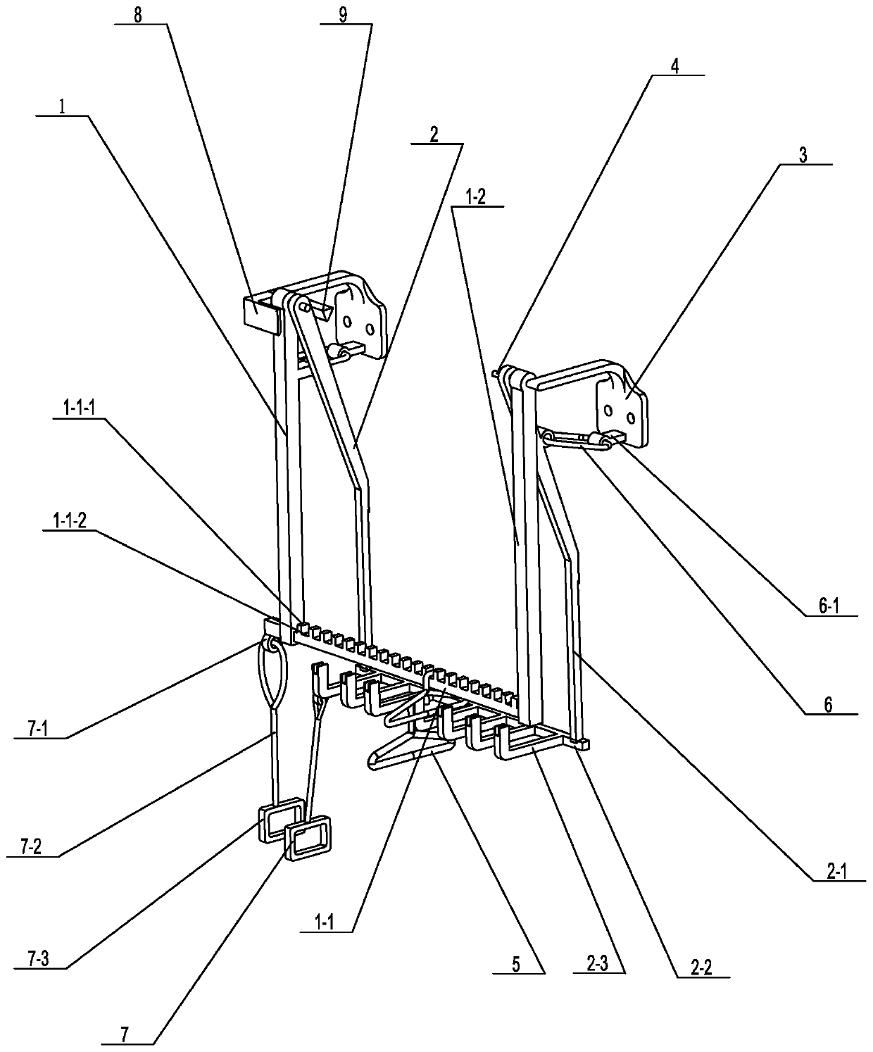 Manual push and pull hanging clothing display rack