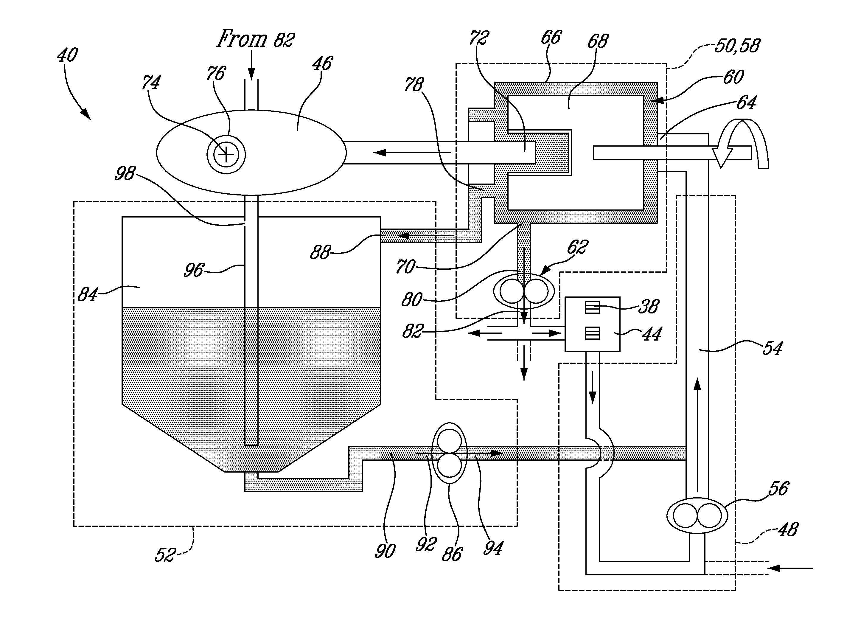 Oil supply system with main pump deaeration