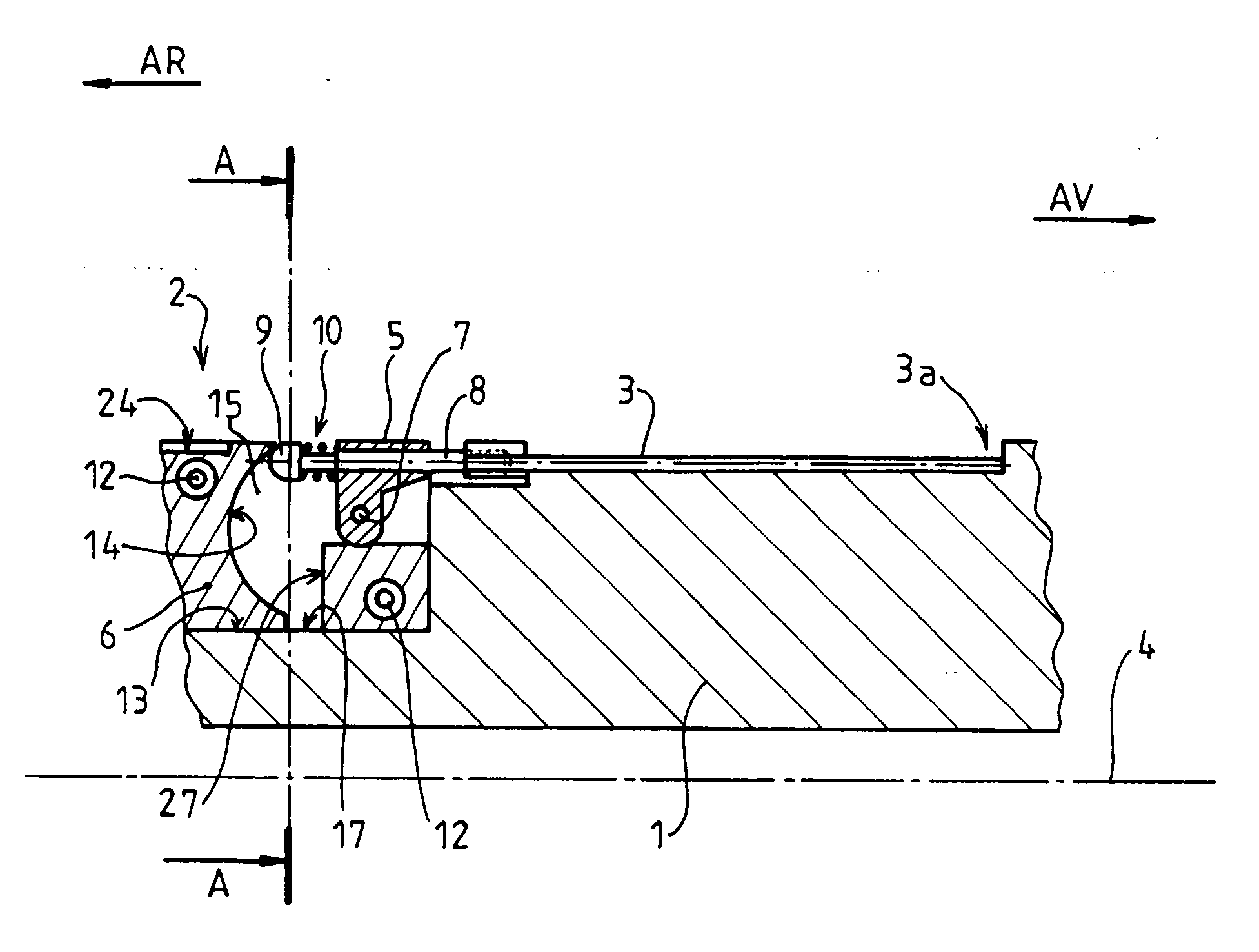 Deployment device for a fin