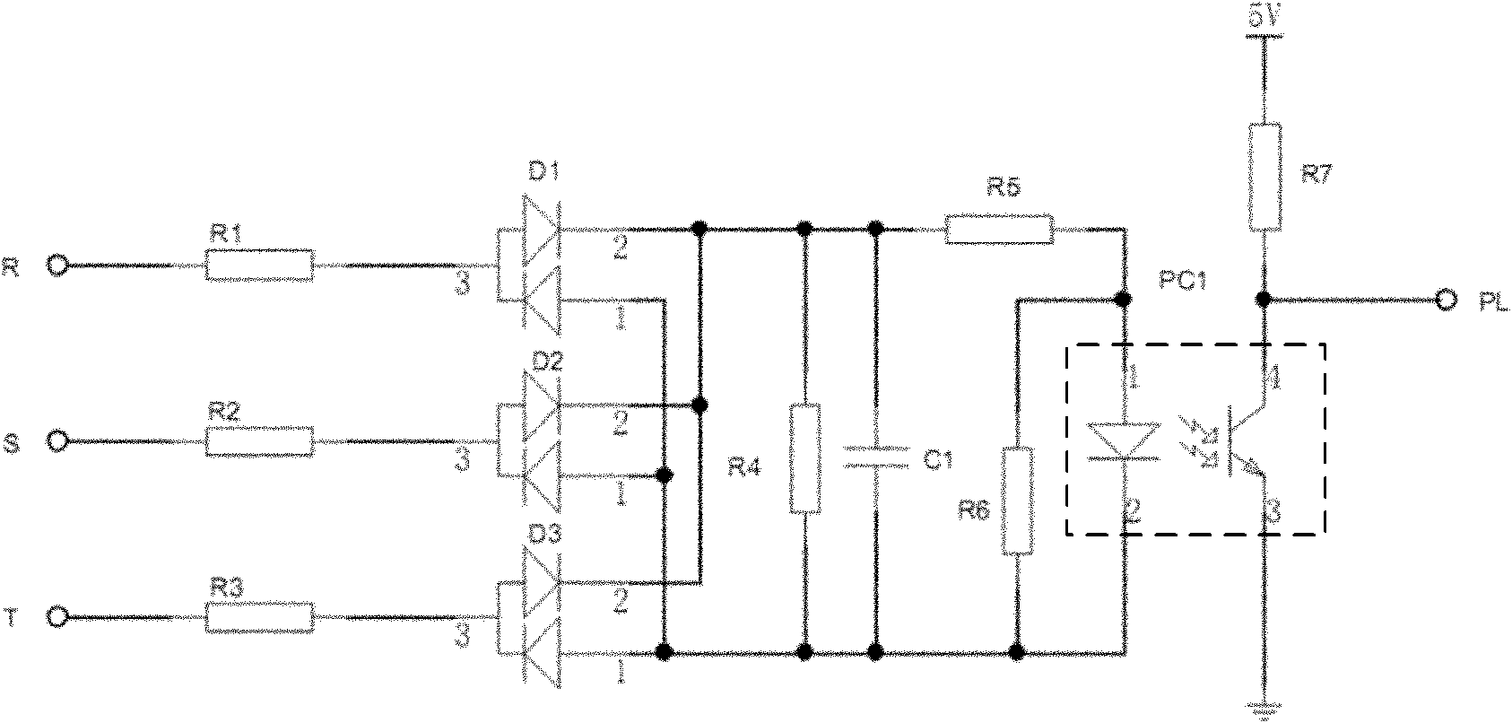 Method for detecting input phase failure of three-phase input device