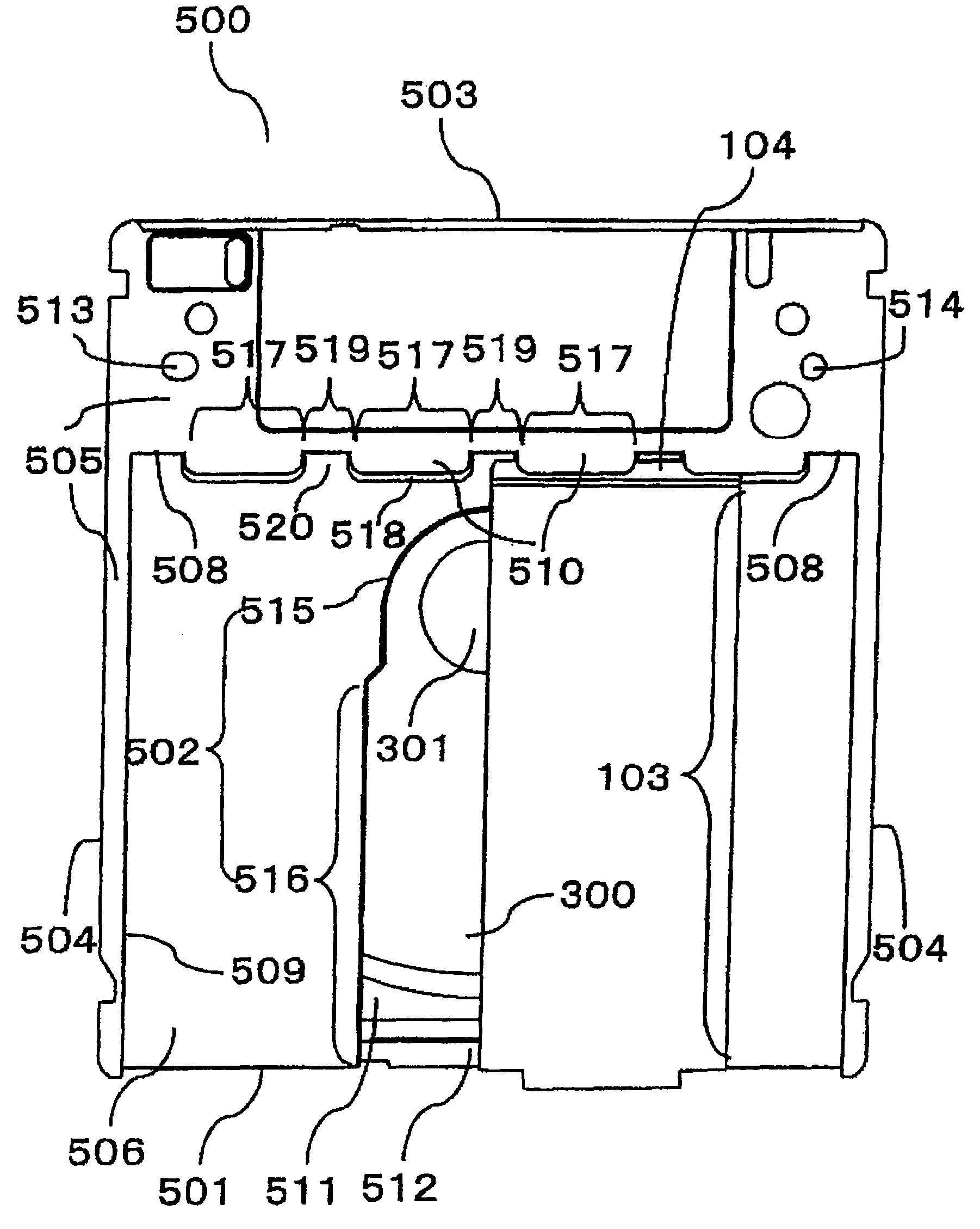 Case member and cartridge for storing an information medium