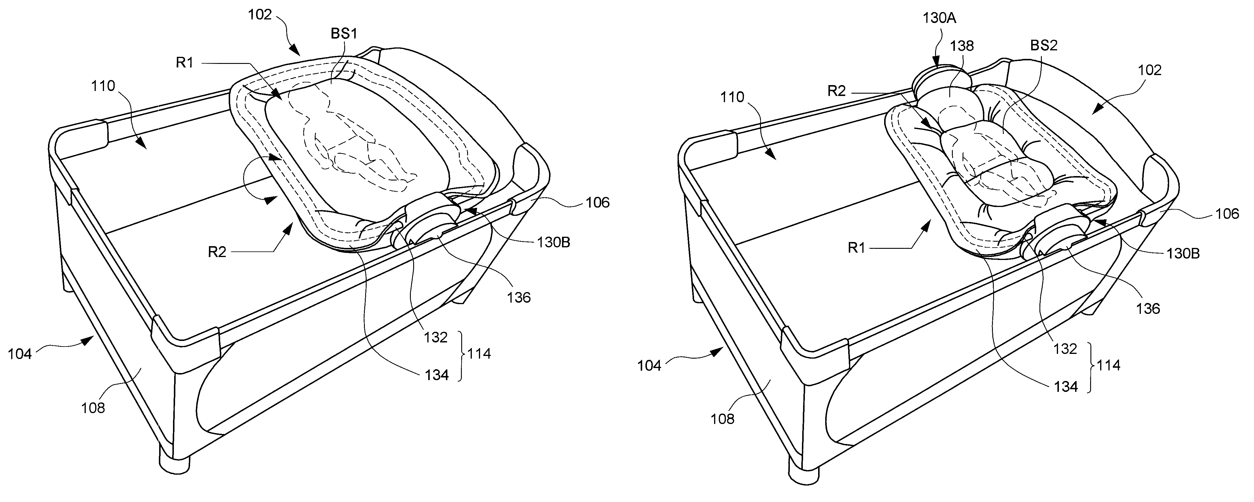 Child holding accessory suitable for use with a play yard