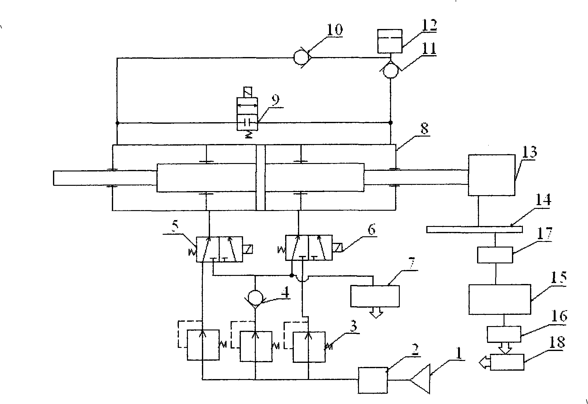 Plunger type double-ejector rod gas-liquid vat and gas-liquid combination-controlled position and speed servo control device