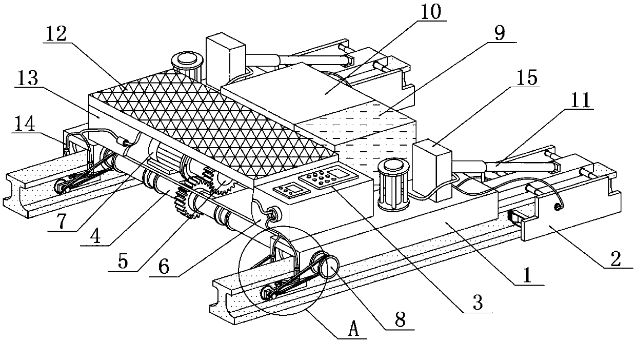 Self-propelled rust-removal grinding device for rail maintenance and with dust removal function