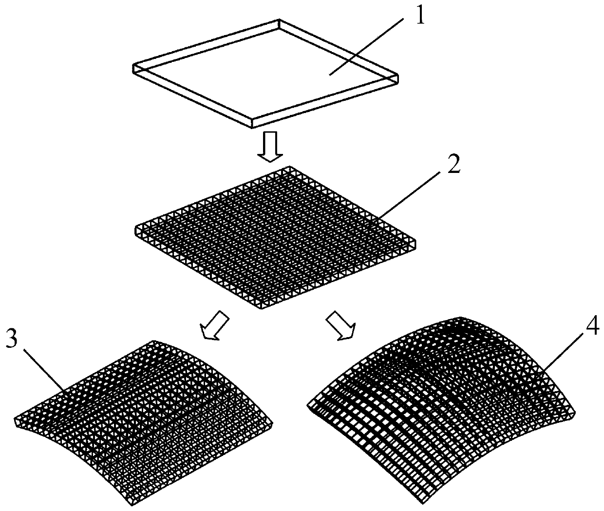 Flexible curved-surface foaming structure and paving and covering method thereof