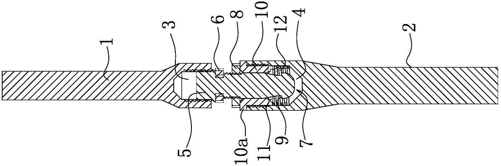 Upper-screwing lower-locking automatic insertion rod adjustable connection component