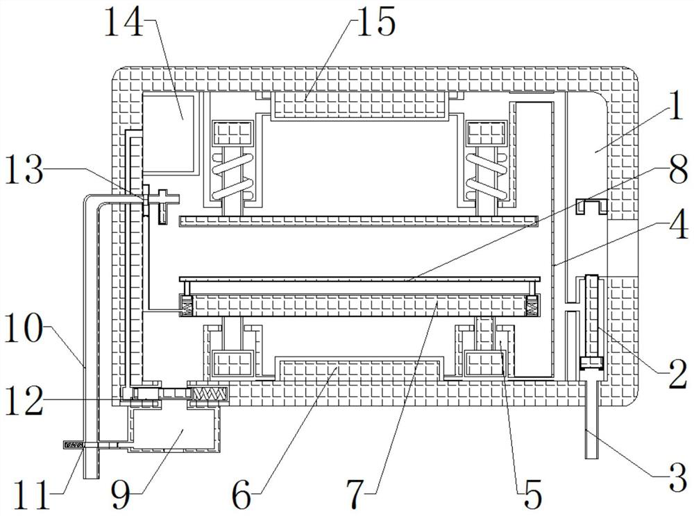 Copying machine protection device for air pressure clamping vibration rapid cleaning of office supplies