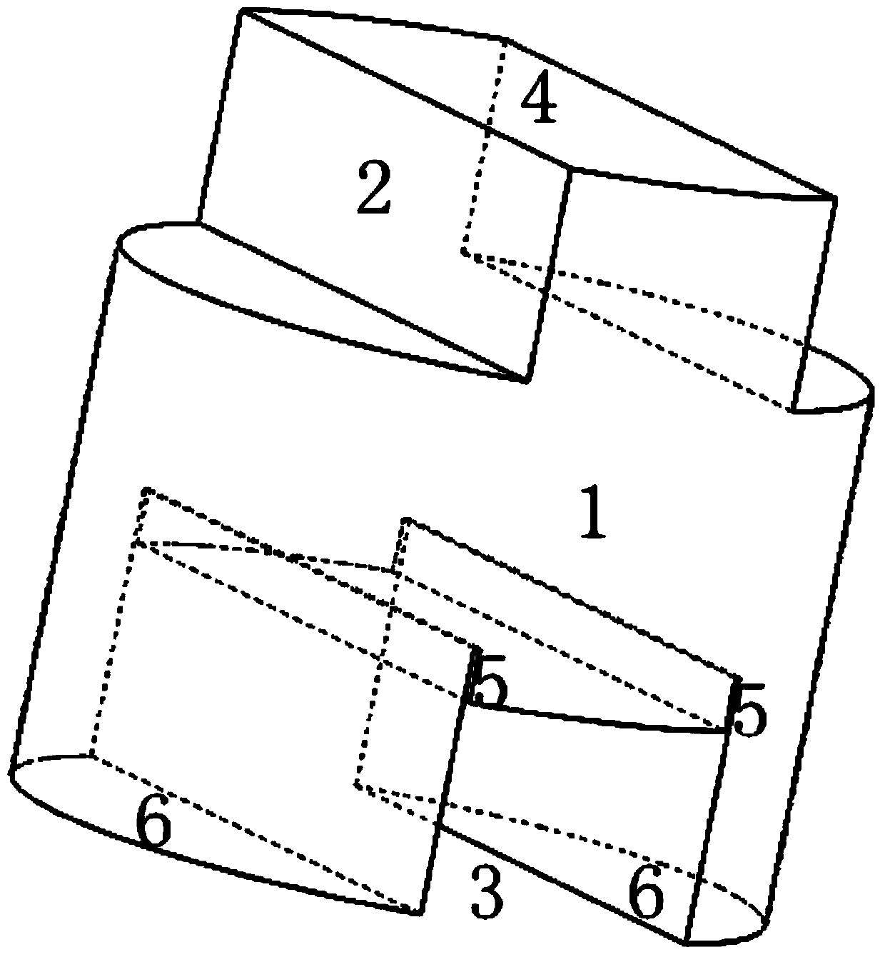 Shearing test piece for researching type II fracture of viscoelastic material under condition of high strain rate