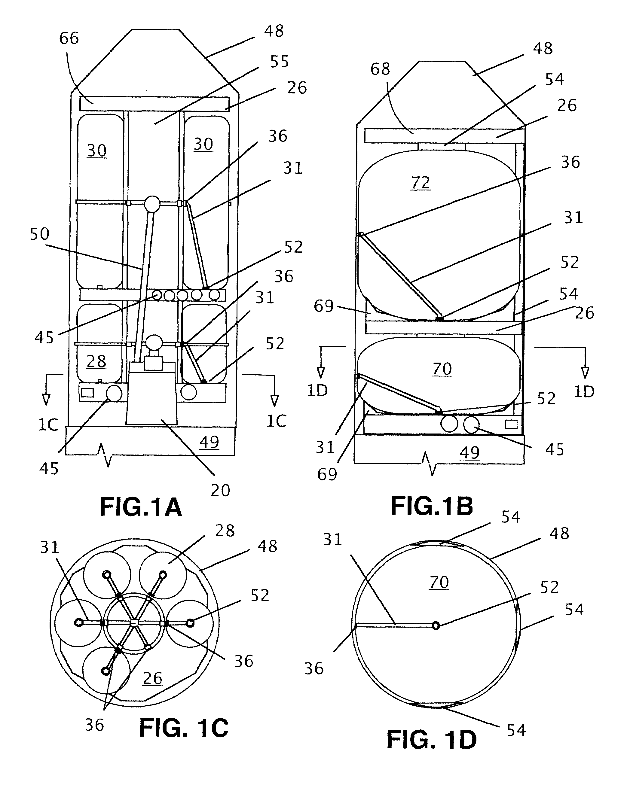 Large cryogenic tank logistics for in-space vehicles