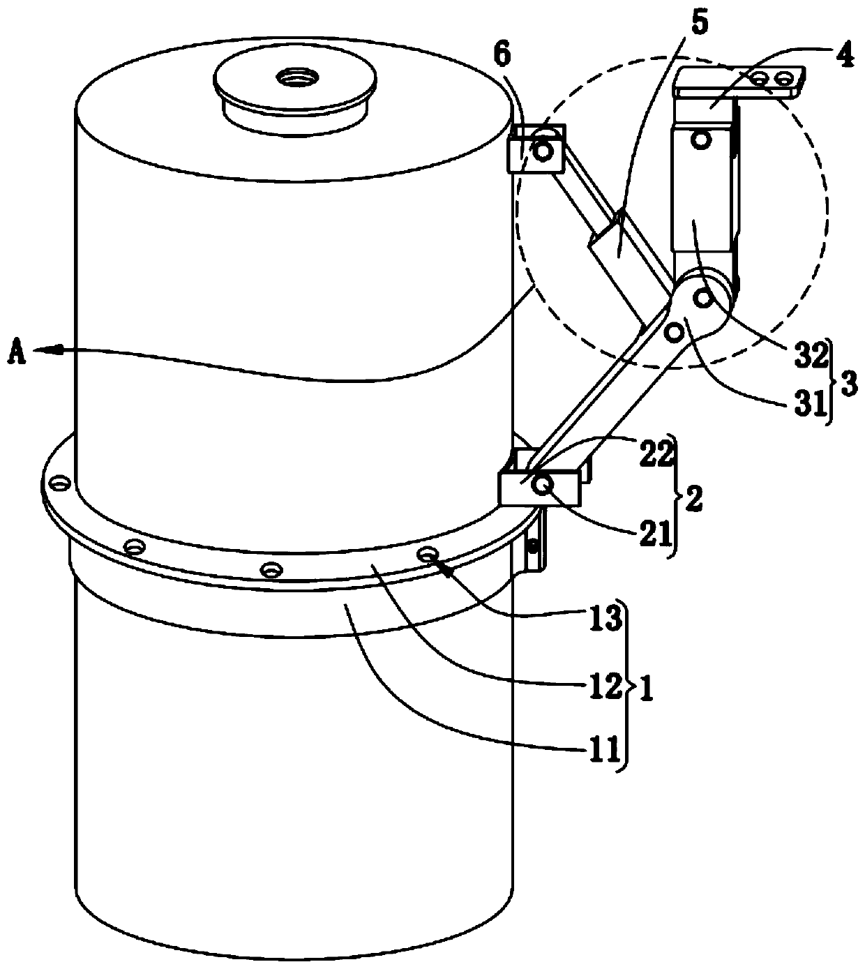 Single column pier bridge anti-overturning inclined strut reinforcing device