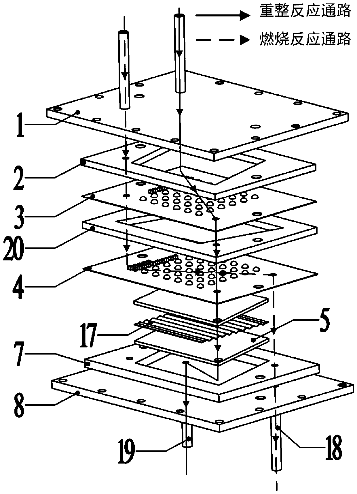 Methanol reforming hydrogen production reactor with flow velocity distribution uniformity