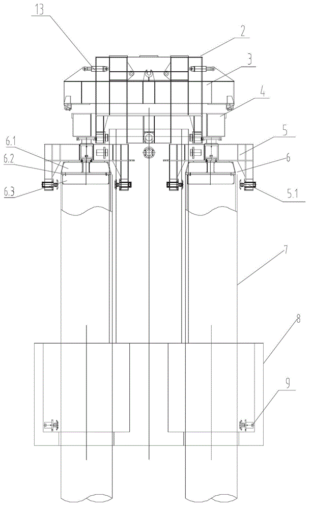 Multifunctional hydraulic hanger for bridge prefabricated foundation construction and construction steps thereof