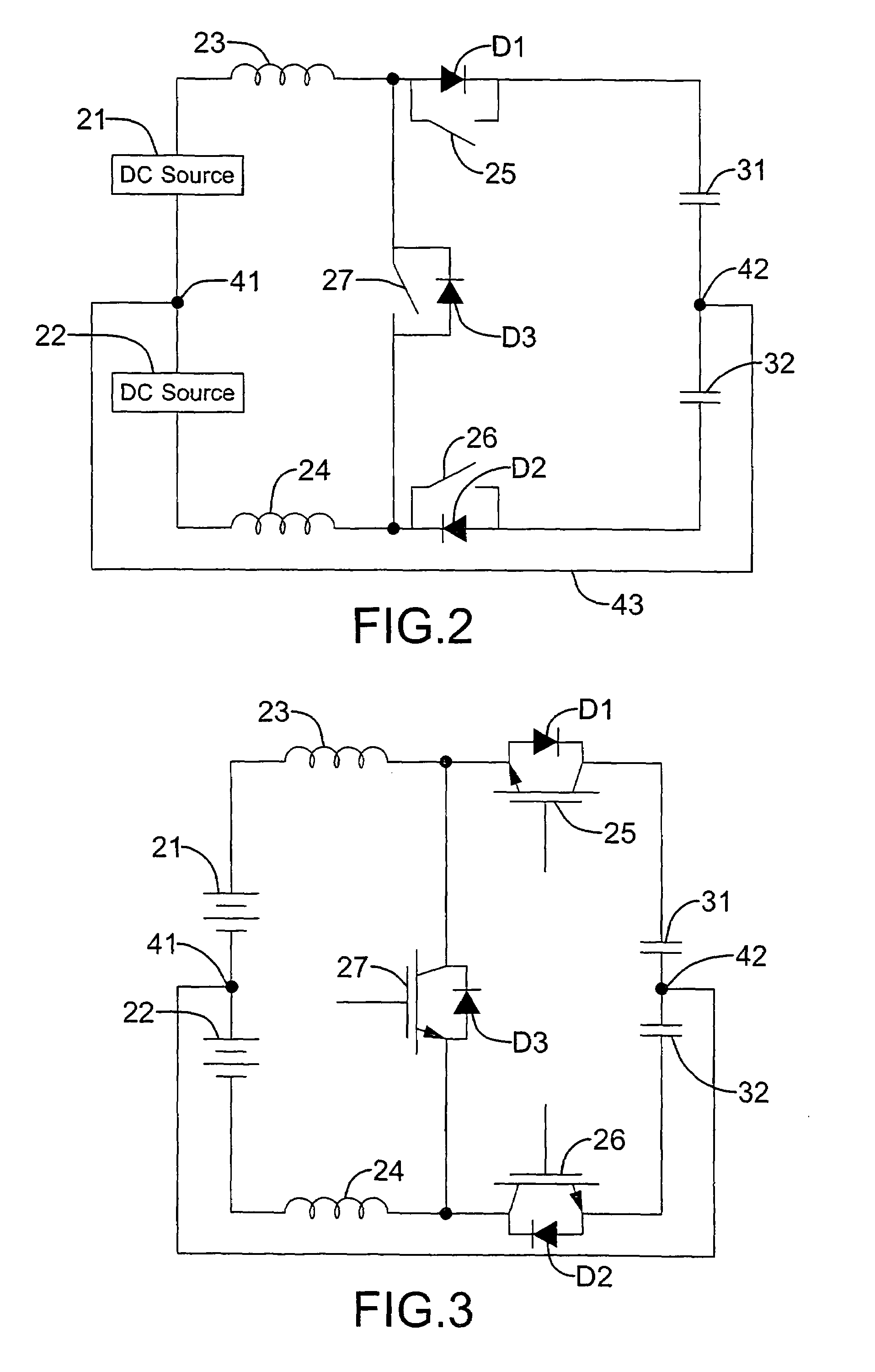 Bi-directional DC to DC power converter having a neutral terminal