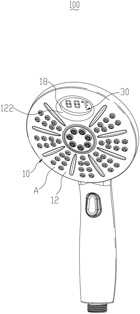 A liquid crystal display shower head