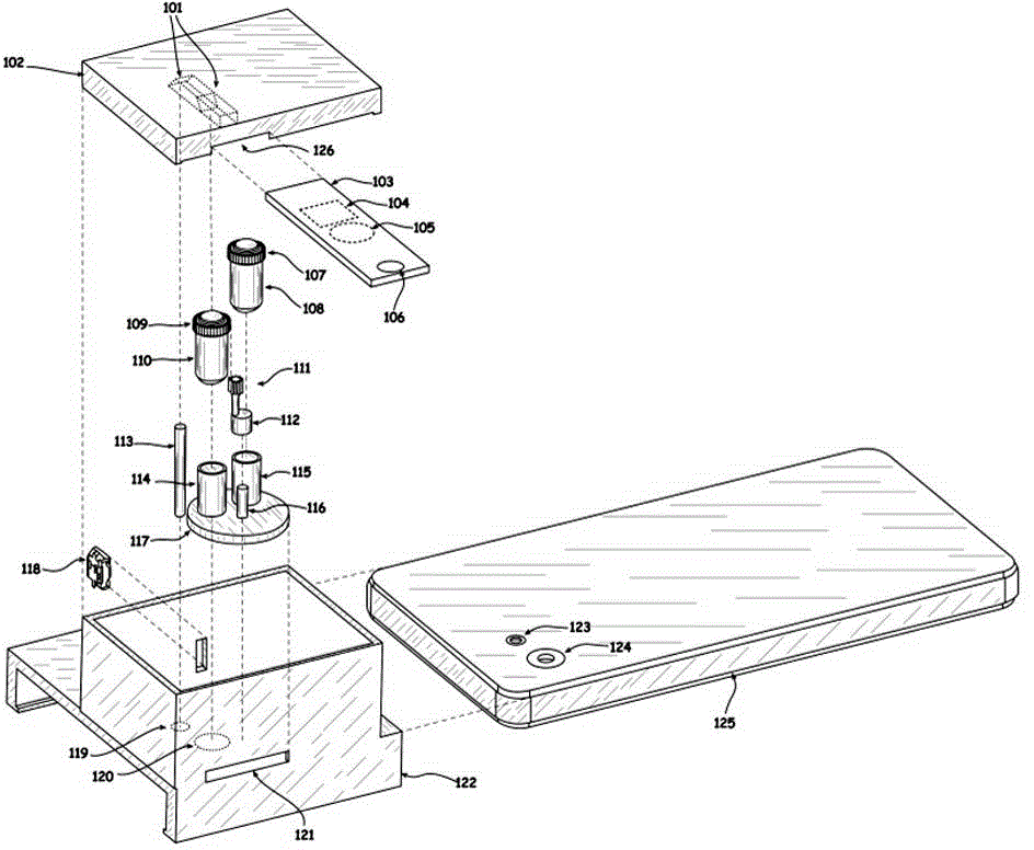 Optical detection and diagnostic device on basis of mobile equipment