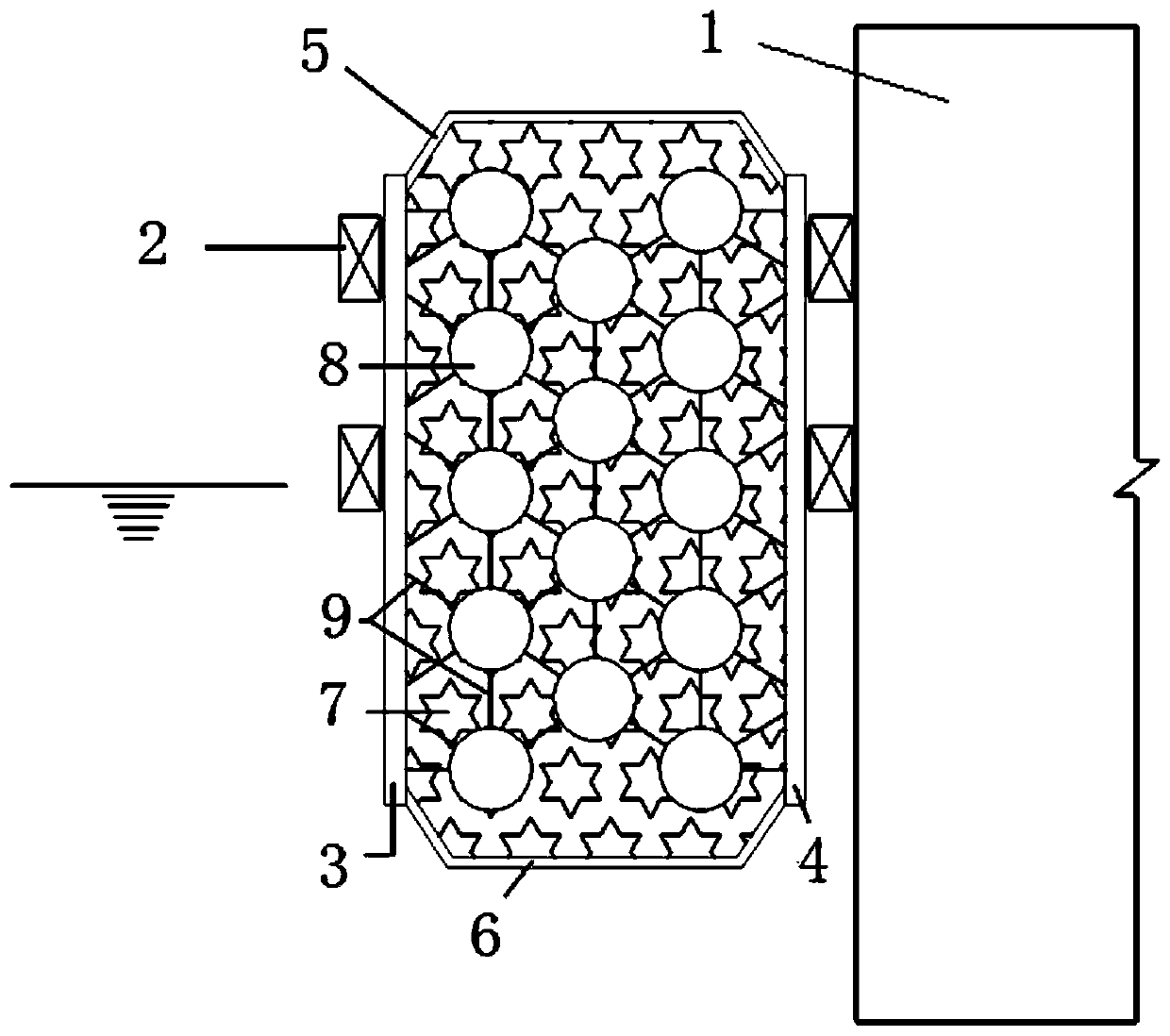 Attached type ship-collision-prevention structure of steel-concrete combined structure