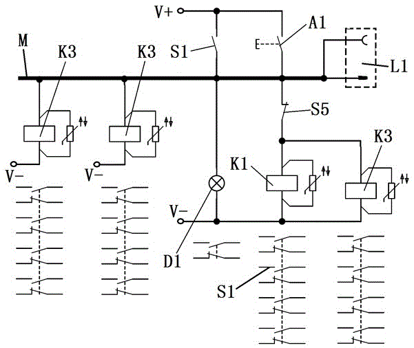 Activating and sleeping control circuit of urban rail train