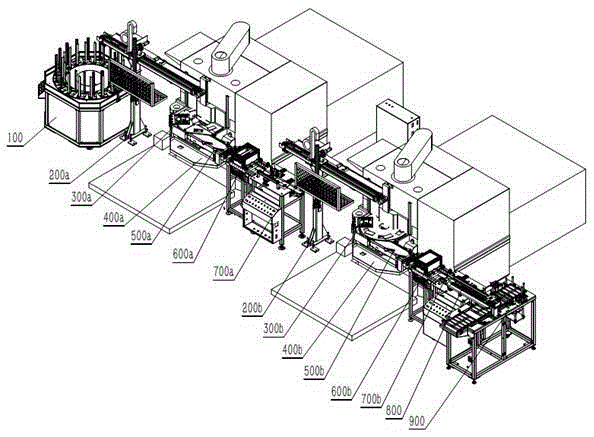 Full-automatic double-end-face grinding production line