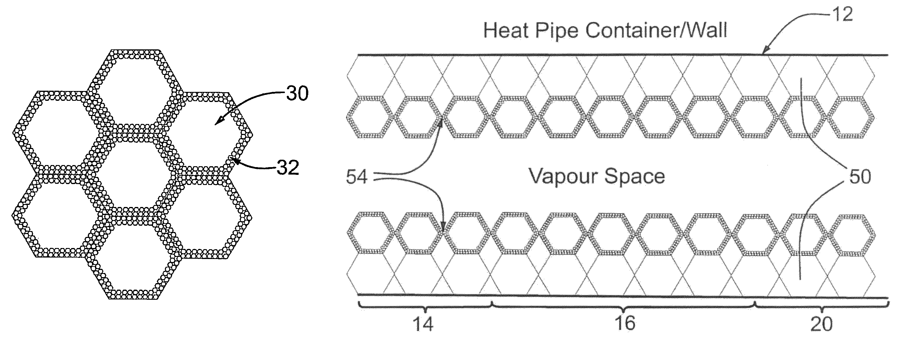 Hybrid wicking materials for use in high performance heat pipes